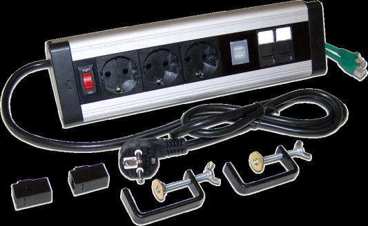 Блок розеток Lanmaster LAN-WA-DC/3G+2UC+2C6 3 розетки 2xUSB 1.8 м