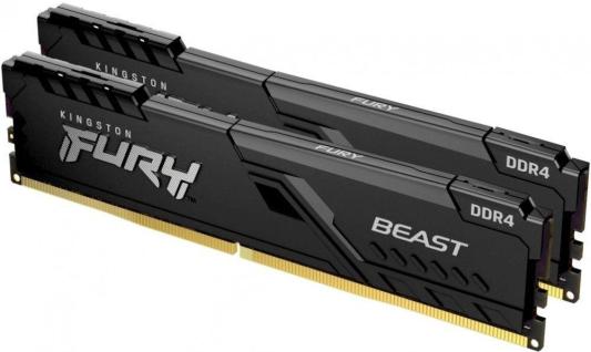 Оперативная память для компьютера Kingston FURY Beast Black DIMM 16Gb DDR4 3600 MHz KF436C17BBK2/16