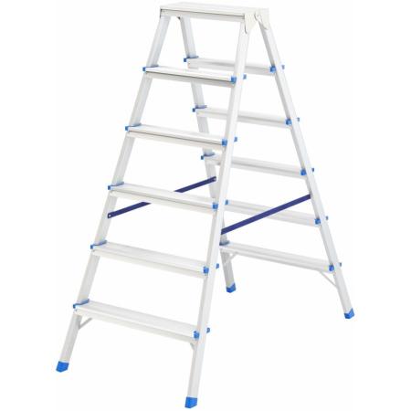 Стремянка двусторонняя 6ст., алюминиевая, Россия// Сибртех