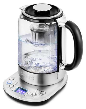 Чайник электрический KITFORT KT-6116 2200 Вт серебристый чёрный 1.7 л нержавеющая сталь