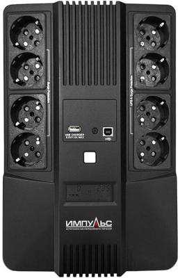 Источник бесперебойного питания Импульс Мастер, Интерактивная, 800 VA / 480 W, Tower, Schuko, LED, USB, USB CHRG