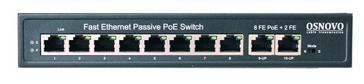 Коммутатор Osnovo SW-21000/A(120W) 120W управляемый Passive PoE коммутатор, 8*10/100 Base-T+ 2*10/100 Base-T Uplink, до 30W на порт