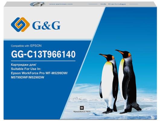 Картридж струйный G&G GG-C13T966140 черный (795мл) для Epson WorkForce Pro WF-M5299DW/M5799DWF/M5298DW