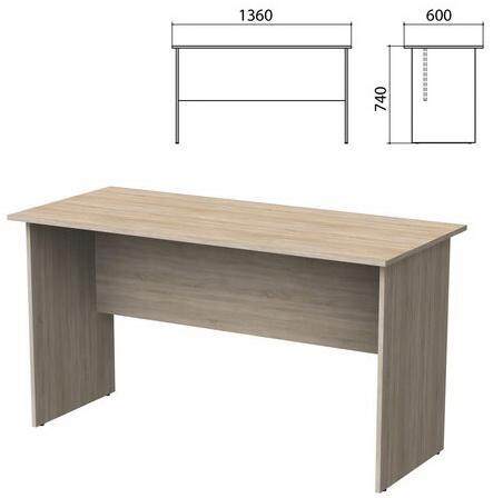 Стол письменный "Бюджет", 1360х600х740 мм, дуб сонома, 402661-091