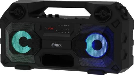RITMIX SP-690B black {Jack 6.3 мм c функцией ЭХО, дисплей: LED, эквалайзер, RGB-подсветка, до 8 часов, 2000 мАч, 7.4 В, microUSB DC 5В 2A, 46 ? 24.3 ? 17.5 см, пластик, черный}
