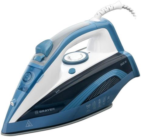 BRAYER 4002BR Утюг 2400 Вт, керамич, Пар 140 г/м  антикапля, разбрыз, резер 360мл, самоотчис