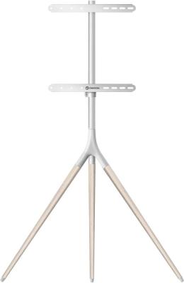 Мобильная стойка ONKRON на 1 ТВ/ 32-65" от 200х200 до 400х400 наклон 0? поворот 0? макс нагр 35кг Высота 700-1200мм, диаметр колонны 35мм, Размер основания: 896х423 мм, белая