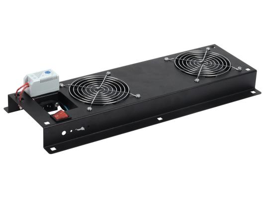 ITK FM05-22M Вентиляторная панель с выключателем и термостатом 2 модуля черная