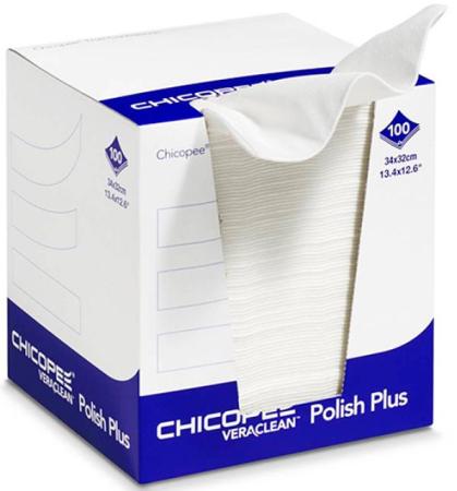 Салфетки для чистки оптики и фотобарабанов Veraclean Polish Plus белые (Katun/Chicopee) диспенсер/100шт