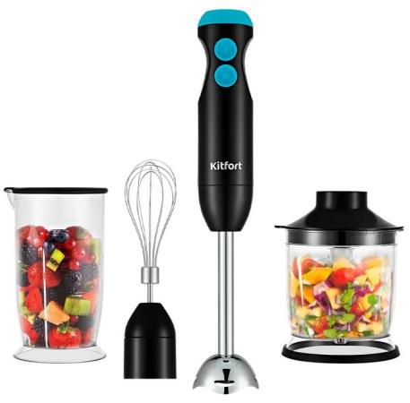 Блендер погружной Kitfort КТ-3041-3 350Вт черный/бирюзовый