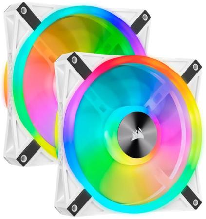 iCUE QL140 RGB [CO-9050106-WW] 140mm PWM White Fan — Dual Fan Kit with Lighting Node CORE {10}