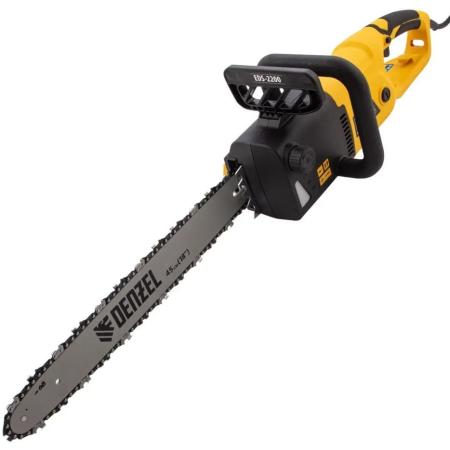 Пила цепная электрическая EDS-2200, 2,2кВт,продольная,шина 45см,шаг 3/8, паз 1,3мм, 62зв// Denzel