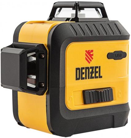 Лазерный уровень мультипризменный LX 360-3 Red, 30 м, 635 нм, акк. Li 2800 мАч, резьба 5/8"// Denzel