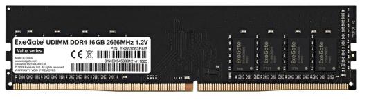 Оперативная память для компьютера Exegate Value DIMM 16Gb DDR4 2666 MHz EX283083RUS