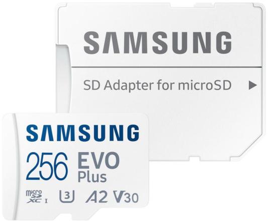 Флеш карта microSD 256GB SAMSUNG EVO PLUS microSDXC Class 10, UHS-I, (SD адаптер) 130MB/s  MB-MC256KA/RU
