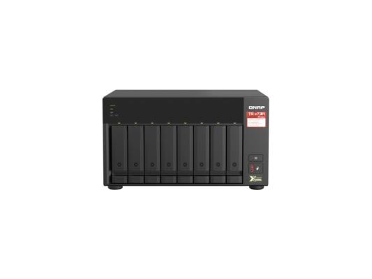 SMB QNAP TS-873A-8G NAS, 8 trays 3,5"/2,5", 2x2,5 GbE BASE-T, 2 x M.2 NVMe 2280 slots, quad-core AMD Ryzen V1500B 2,2 GHz, 8 GB SO-DIMM DDR4 (1 x 8 GB) up to 64GB (2x32 GB)