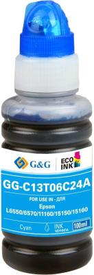 Чернила G&G GG-C13T06C24A №112 голубой 100мл для Epson L6550/6570/11160/15150/15160