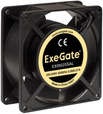 Exegate EX289005RUS Вентилятор 220В ExeGate EX09225SAL (92x92x25 мм, Sleeve bearing (подшипник скольжения), подводящий провод 30 см, 2500RPM, 34dBA)