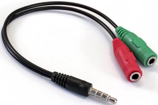 Exegate EX284944RUS Кабель аудио ExeGate ExeGate EX-CCA-417-0.2 (3.5mm Jack M 4pin/3.5mm Jack F Stereo+ 3.5mm Jack F микрофон, 0,2м)
