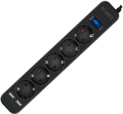 Сетевой фильтр Sven SF-05LU 5 розеток 2xUSB 5 м