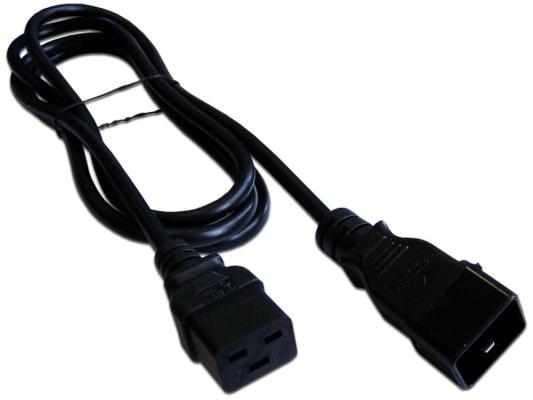 Шнур питания C19-C20, 3х1.5, 220В, 16А, черный, 1 метр