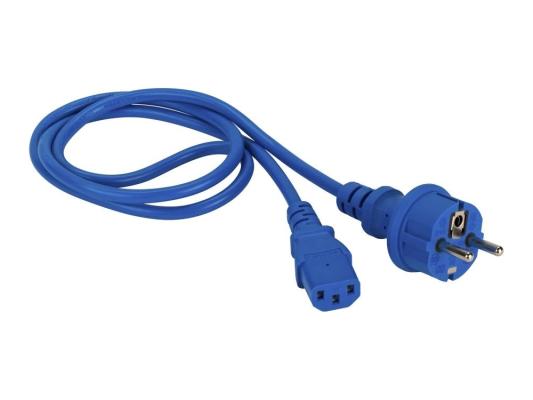 Шнур питания C13-Schuko прямая, 3х0.75, 220В, 10А, синий, 1.5 метра