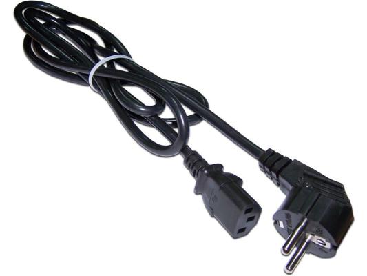 Шнур питания C13-Schuko угловая, 3х0.75, 220В, 10А, черный, 3 метра