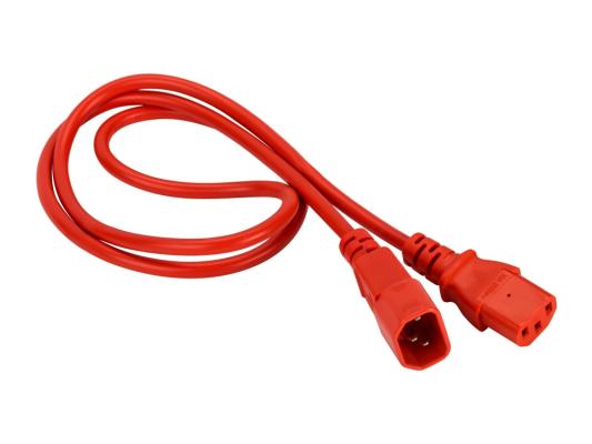 Шнур питания C13-C14, 3х0.75, 220В, 10А, красный, 1.5 метра