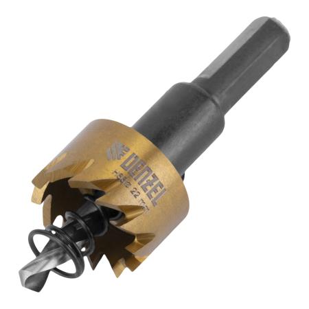 Коронка по металлу HSS, 22 мм, нитридтитановое покрытие //Denzel