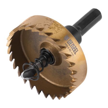 Коронка по металлу HSS, 50 мм, нитридтитановое покрытие //Denzel