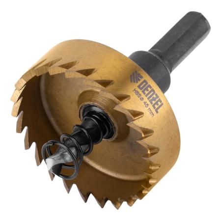 Коронка по металлу HSS, 45 мм, нитридтитановое покрытие //Denzel