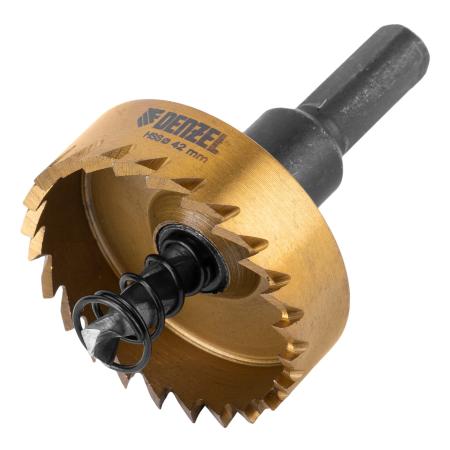 Коронка по металлу HSS, 42 мм, нитридтитановое покрытие //Denzel