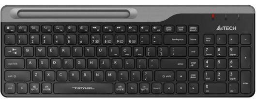 Клавиатура A4Tech Fstyler FBK25 черный/серый USB беспроводная BT/Radio slim Multimedia