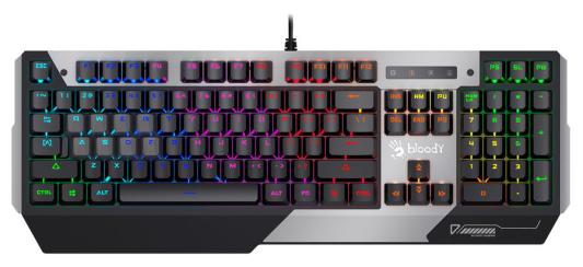 Клавиатура A4Tech Bloody B865R механическая серый/черный USB for gamer LED