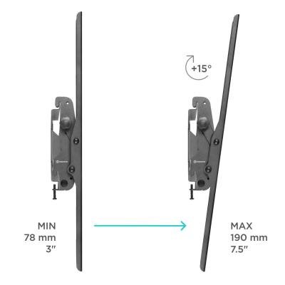 Кронштейн для телевизора Onkron UT4 черный 55"-100" макс.75кг настенный наклон