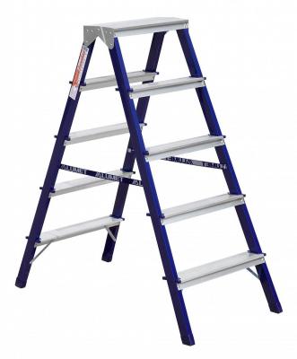 Стремянка стальная АЛЮМЕТ MD 8205 5 ступеней двухсторонняя MD8205