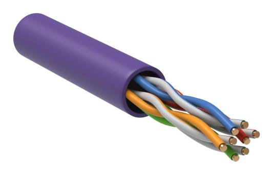 Кабель информационный ITK LC1-C5E04-126 кат.5е U/UTP не экранированный 4X2X24AWG LSZH внутренний 305м фиолетовый