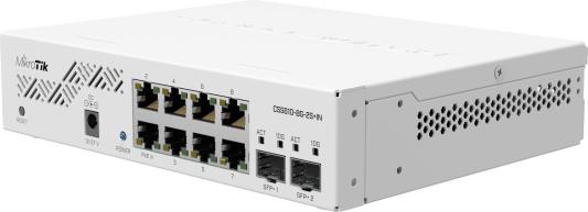 MikroTik Cloud Smart Switch 610-8G-2S+IN with 8 x Gigabit ports, 2 x SFP+ cages, SwOS, desktop case, PSU