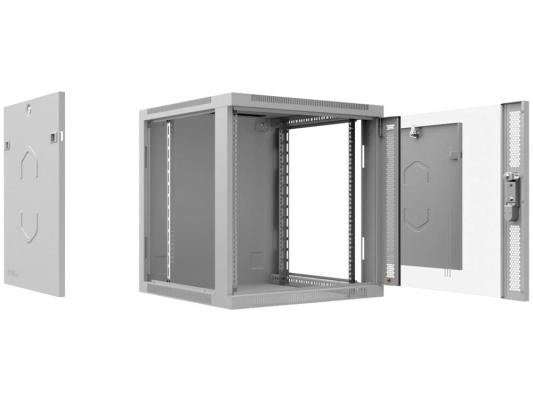 Cabeus SH-05F-9U60/45 Шкаф телекоммуникационный настенный 19" 9U 600x450x501mm (ШхГхВ) дверь стекло, цвет серый (RAL 7035)