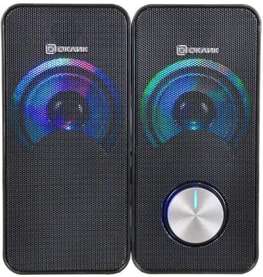 Колонки Оклик OK-122 2.0 черный 4Вт