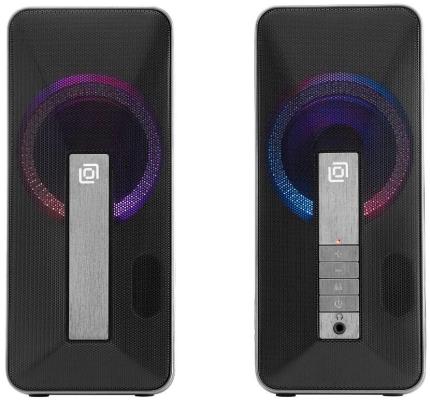 Колонки Оклик OK-130 2.0 черный 20Вт BT портативные