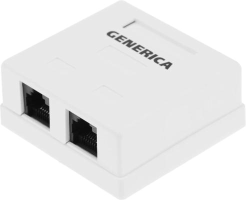 Розетка ITK GENERICA CS2-1C5EU-22-G настенная 62x59.6x26.5мм RJ45 ABS белый