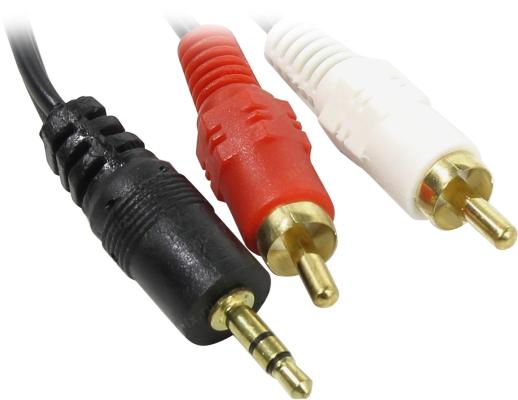 Exegate EX225927RUS Кабель аудио (3.5mm Jack M - 2xRCA M)  2м Exegate, позолоченные разъемы