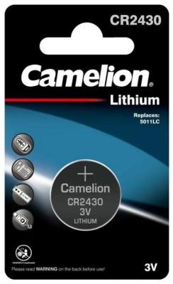 Camelion CR2430 BL-1 (CR2430-BP1, батарейка литиевая,3V) (1 шт. в уп-ке)
