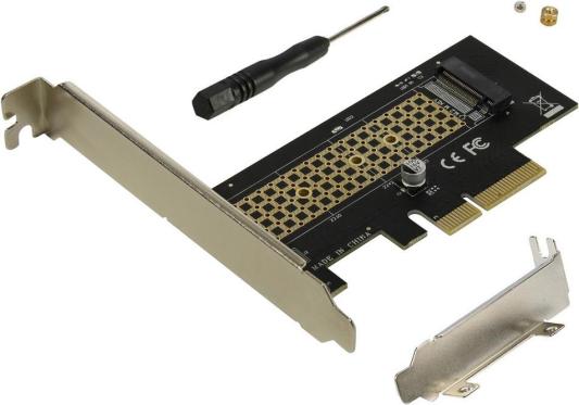 ORIENT C300E, Переходник PCI-E 4x->M.2 M-key NVMe SSD, тип 2230/2242/2260/2280, планки крепления в комплекте (31100)