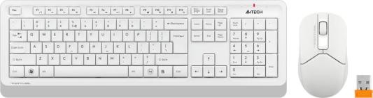 Клавиатура + мышь A4Tech Fstyler FG1012 клав:белый мышь:белый USB беспроводная Multimedia