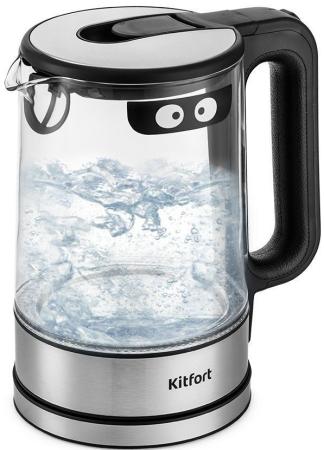 Чайник электрический Kitfort КТ-6128 1.7л. 2200Вт черный (корпус: стекло)