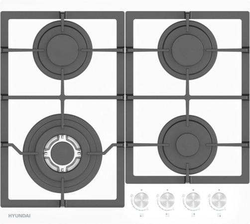 Варочная панель газовая Hyundai HHG 6436 WG белый