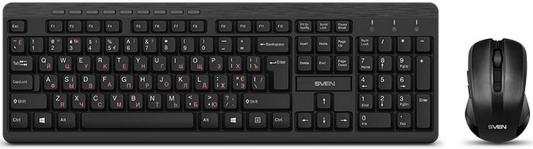 Набор SVEN KB-C3400W беспроводные клавиатура и мышь  чёрные (USB, 113 кл, 6 кнопок, 1600 dpi)