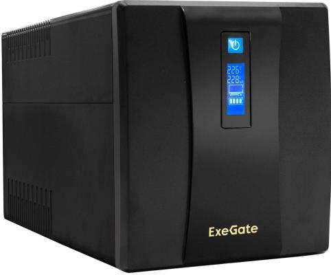 Exegate EP285495RUS ИБП ExeGate SpecialPro Smart LLB-1200.LCD.AVR.EURO.RJ <1200VA/750W, LCD, AVR, 4 евророзетки, RJ45/11, Black>